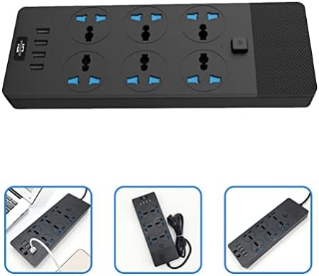 Мрежов филтър DOITOOL Power Strip USB-Изход Power Strip 6 Контакти с USB порт за зареждане на Черен Конектор за зареждане