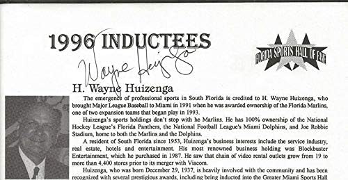 Уейн Хайзенга Подписа Страница на програмата 1996 г. JSA Марлини Делфините Пантърс - Списания MLB с Автограф