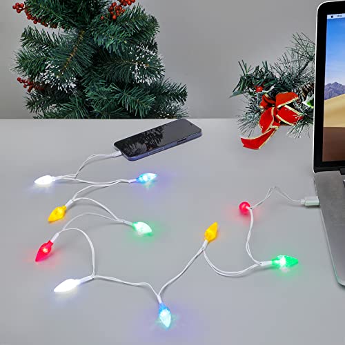 Led Коледна Лампа, захранващ Кабел Зарядно за Телефон, USB-Кабел за зареждане, Подарък за телефон 12/11 Pro/XS/XS Max/XR/X/8 Plus/8/7