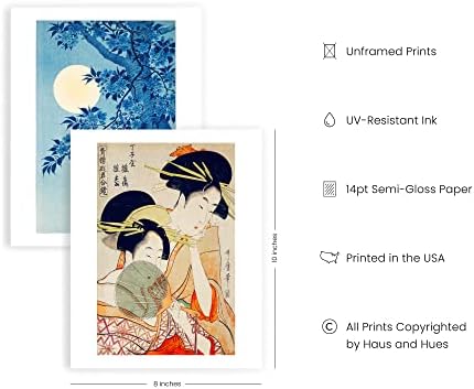 Азиатските артистични Щампи HAUS AND HUES Японски Декор на стените - Комплект от 6 съвременни японски Щампи, Японски Плакати, Азиатски Декор