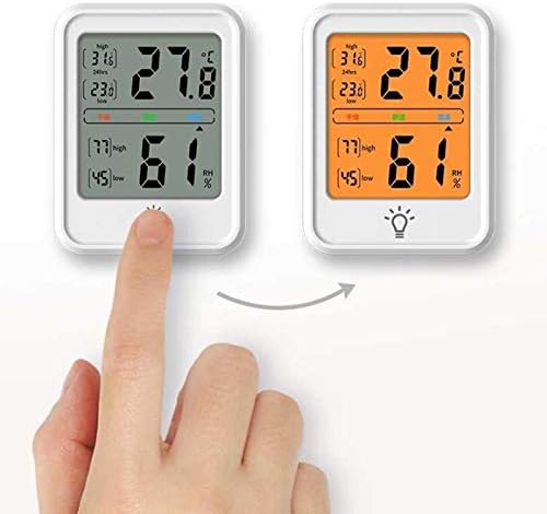 JAHH Стаен Термометър Вътрешен Външен Термометър, Влагомер °C/℉ Максимална/Минимална Температура Влажност Монитор