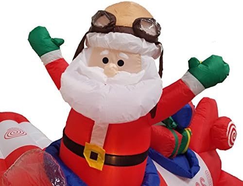Анимирани - Коледен Надуваем Дядо Коледа, Ширина 8 Метра, Летящ Самолет, Взрывающий Украса На Двора