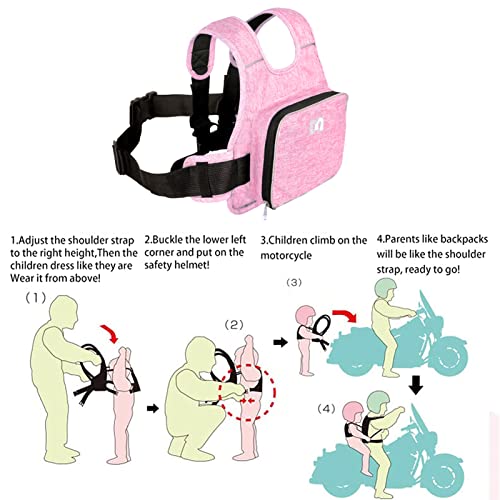 Детски предпазни колани KQSNBG за предотвратяване на падане По време на пътуване на открито и подарък верига на китката (розов)