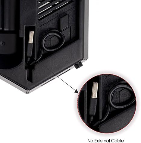 Вертикална Поставка Younik PS-4 Slim Охлаждащ Вентилатор с контролер, Зареждащата станция и порта на зарядното устройство, USB-хъб - Поставка