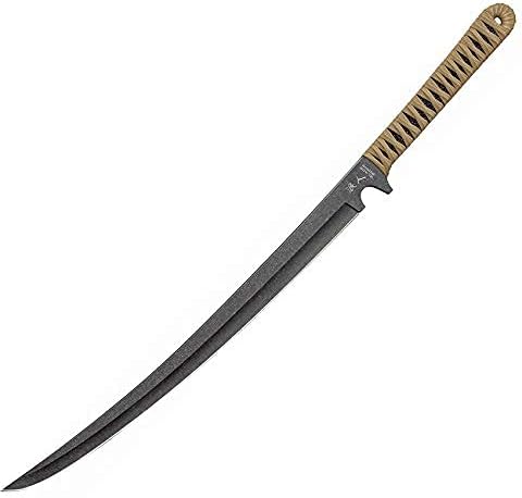 Боен меч Вакидзаси ЧЕРЕН цвят RONIN Тан с ножнами, отлитыми под натиска на Острието от неръждаема стомана с камъни, цели дизайн, изкуствена