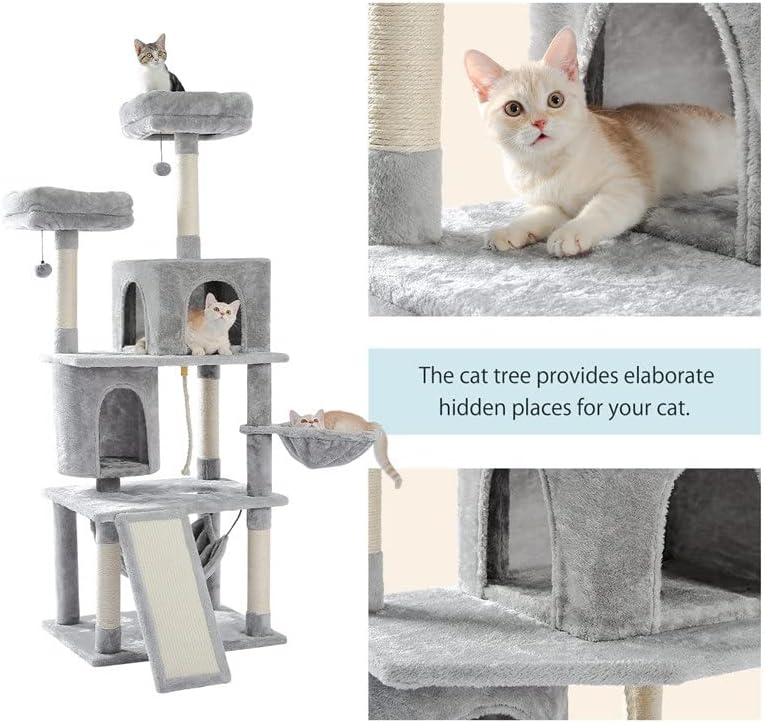 WYFDP Голяма Рамка за катерене котки, Многопластова Когтеточка с устойчиво покритие от сизал, детска площадка за котки Котешки дърво