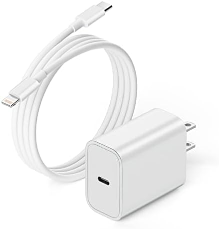 Блок на бързо зарядно, за iPhone, Блок стена зарядно устройство, USB PD C мощност 20 W с 6-футовым USB кабел C към Lightning, Монтиране