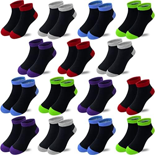 Tsmollyu 15 Чифта Детски Чорапи с Ниско Деколте на Половин Възглавница, Спортни Чорапи за Момчета и Момичета