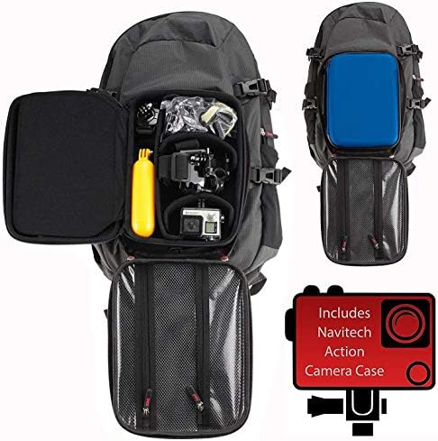 Раница за екшън камери Navitech и син калъф за съхранение с вградено нагрудным колан - Съвместим с екшън камера ThiEYE 4K 20MP