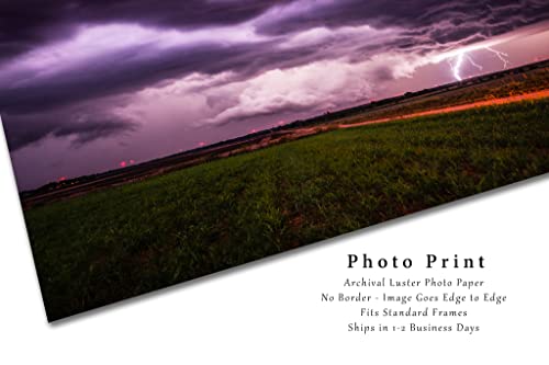 Снимка на буря, Принт (без рамка), Изображението на мълния в бурен нощ в Канзас, Буря, Стенно изкуство, Естествен декор от 4x6 до