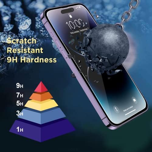 NatuBeau 3 опаковки със защитно фолио за екрана на iPhone 14 Pro 6,1 инча, защитен слой от прозрачно закалено стъкло с висока разделителна