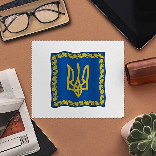 Azeeda 2 x Кърпички за почистване на лещи и очила от микрофибър с надпис Знаме на Президента на Украйна (LC00016815)