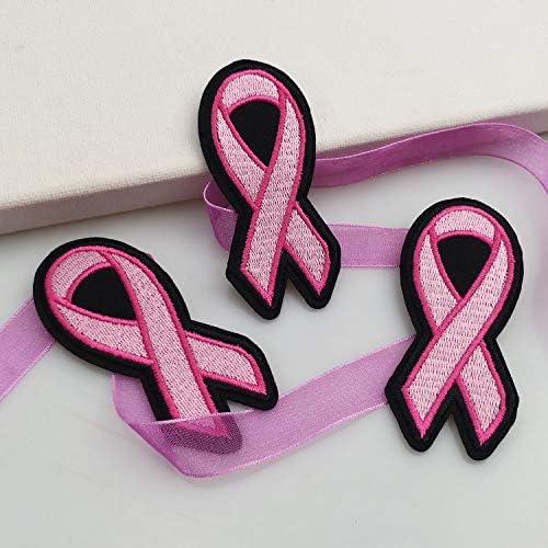 0,9 x 3 Лот 12 бр. Розовата Лента Информираността за рака на гърдата Ютия На Бродирани Нашивках Апликация Машинна Бродерия Ръкоделие Шевни