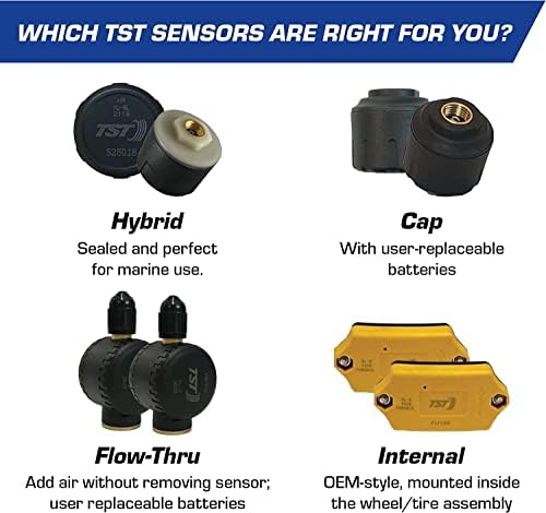 Система за контрол на налягането в гумите TST 507 2 Хибридни сензори и дисплей за метални/гумени пръчки клапани от Truck System Technologies,