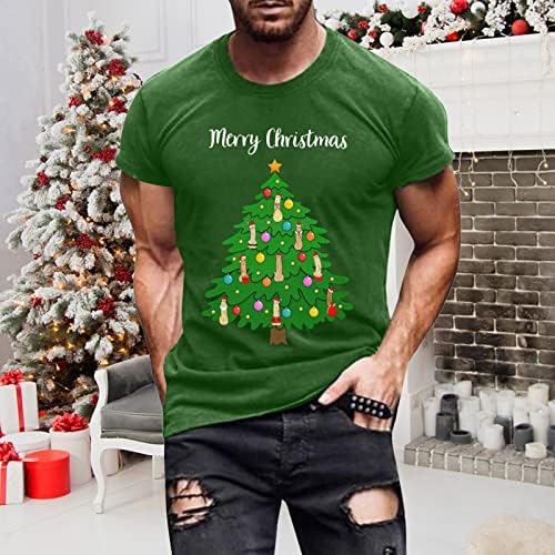 Мъжки Коледни тениски WOCACHI с къс ръкав, грозни Коледни Празнични костюми, Забавни спортни тениски с графичен дизайн, плътно прилепнали