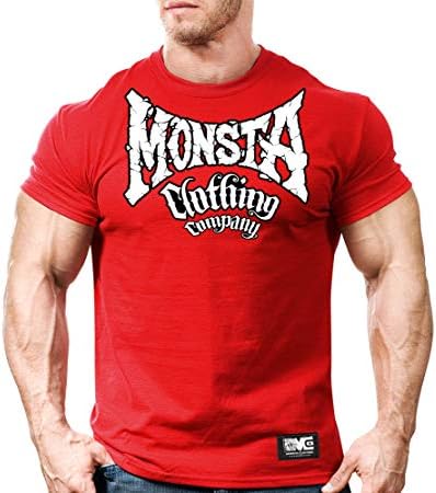 Monsta Clothing Co. Мъжки тренировка по културизъм (с щанга Havoc) Тениска за фитнес зала