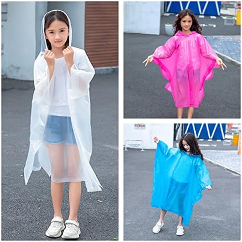 Дъждобран-Пончо за младежта и Големи деца - 2 опаковки за многократна употреба Водоустойчива Пелерина от ЕВА, Дъждобран, оборудване за