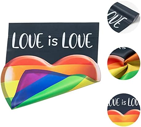 Градински Флаг Love is Love Rainbow Pride, Флаг Гордост ЛГБТК YEAHOME под формата на Рейнбоу на сърцето, долно Оттичане Двустранен