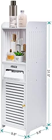 ITWAZ Многофункционален шкаф за баня с една Като и 3-Слойными Отделно Разположени рафтове за Гардероб и за съхранение в хола, 9,8 Lx9.8 Wx31.5