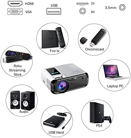 Проектор CXDTBH LED Mini Micro е Преносим видео проектор с USB за Игрални филми за Домашно Кино