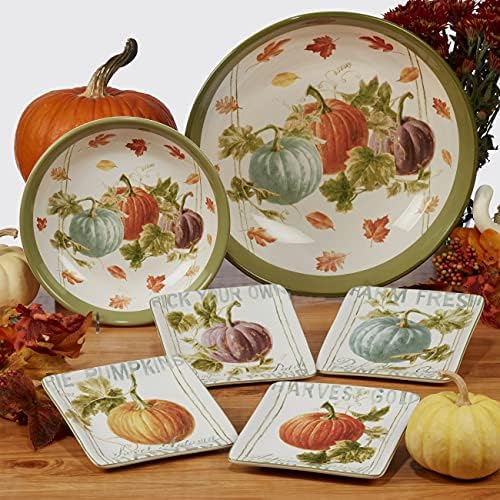 Сертифицирано Международната Овална чиния за събиране на есента на реколтата, 16 x 12, Многоцветное