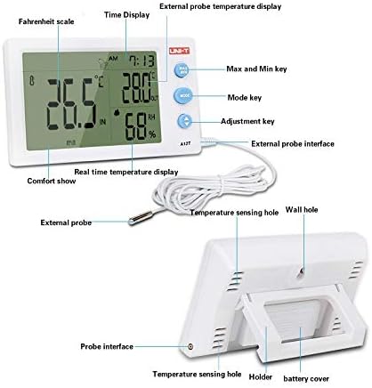 n/a A12T Цифров LCD Термометър, Влагомер за Измерване на температура И Влажност alarm clock метеорологичната станция Вътрешен Външен