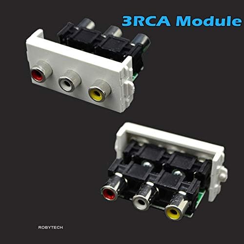 2X Модули 3RCA + HDMI Стенни Тампон, Монтиране на стена, Предната панел 3 RCA за A/V Кабел vcr, DVD, Стерео Проектор за Домашно кино, декодери,