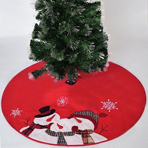 Пола за Коледно Gireshome с диаметър 50 см, на Бродирани Коледа-Семейно време, Снежен човек, Снежинка, Украса за Коледната елха, Коледни