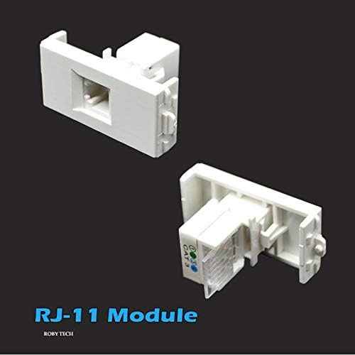 Стенни панела с RJ-11 + Говорител + RJ-11 Модулен телефон Keystone Cat3 Конектори за свързване към мрежа PSTN Конектори