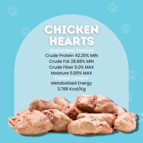 Лиофилизированные пилешки сърца hotspot pets за кучета и котки - Една съставка, Напълно натурални Пилешки сърца без зърно - Идеална за дресура,