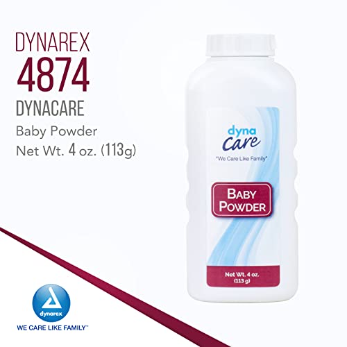 Dynarex Baby Powder - Мелкодисперсный талк за мъже, жени, деца, възрастни хора - Абсорбира влагата, помага за предотвратяване