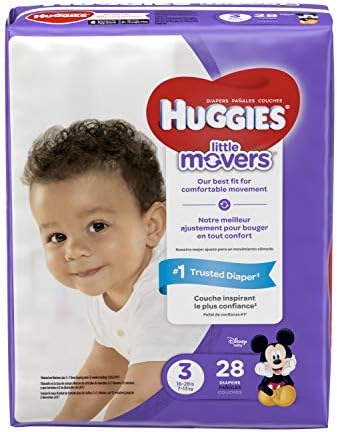 Гащичките HUGGIES LITTLE MOVERS, Размер 3 (16-28 паунда), 28 карата, ГОЛЯМА ОПАКОВКА (опаковка може да се различава), Бебешки
