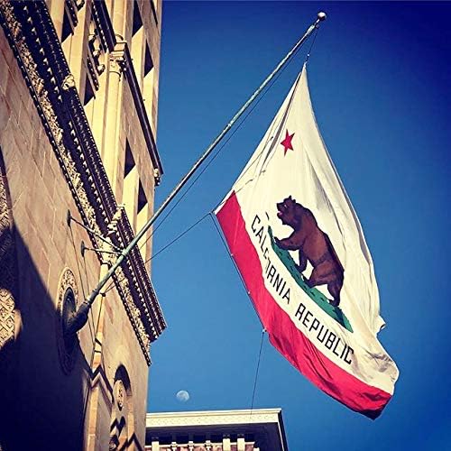 Veselin enchev Флаг на щата Калифорния Двустранен 3x5 Метра, С Външна бродерия От Найлон Траен 300D за външни работи - Устойчивост