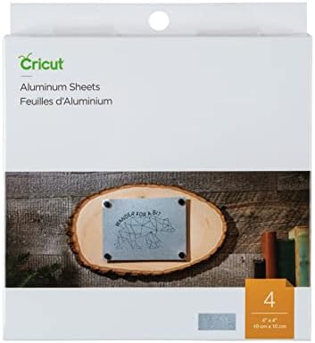 Алуминиеви листове Cricut, 10 cm x 10 cm (4 x 4) (4 карата), 4 инча x 4 инча, Сребрист
