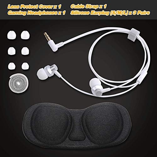 Комплект геймърски слушалки BEJOY и капак за обектива, слушалки с ефектен звук и къс кабел нестандартни дължини, пылезащитная и защищающая