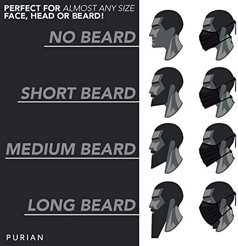 PURIAN Big Mask Adult XL (Много голяма) Маска за оформяне на брада за мъже, Маска за лице с черни джапанки включва быстросъемные прислужници