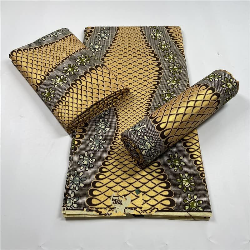 900 г и дребно, африкански тъкани със златен восък, нигерийски тъкан със злато принтом на Анкара, 6 ярда / бр - 900 грама