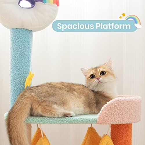 Happy & Polly Котка на Дърво за котенца, както Малките котки, Кула за коте, Защита от Надраскване, Цветни Сладко Дърво за котки, за помещения