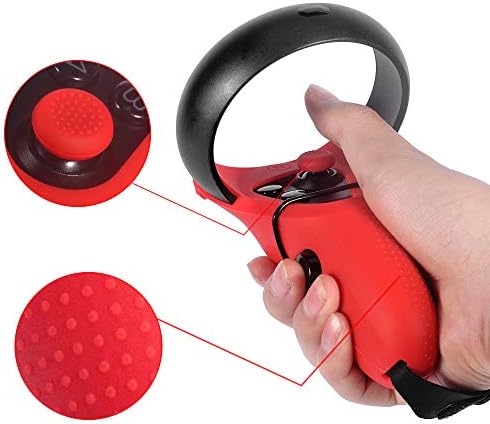 Тампон върху юмрук HIJIAO и ръкохватка на контролера за виртуална слушалки Oculus Quest / Oculus Rift S (Червен)