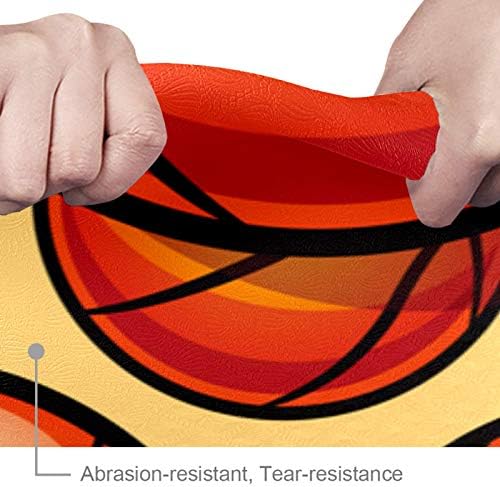 Дебела подложка за йога Siebzeh Баскетбол Orange Премиум-клас, в екологично Чист Гумена подложка за здраве и фитнес, Нескользящий Мат