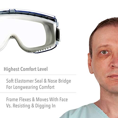 Защитни очила Uvex Stealth с Прозрачни фарове за мъгла лещи Uvextreme, Бирюзово-Сив корпус и неопреновой превръзка на главата (S39610C)