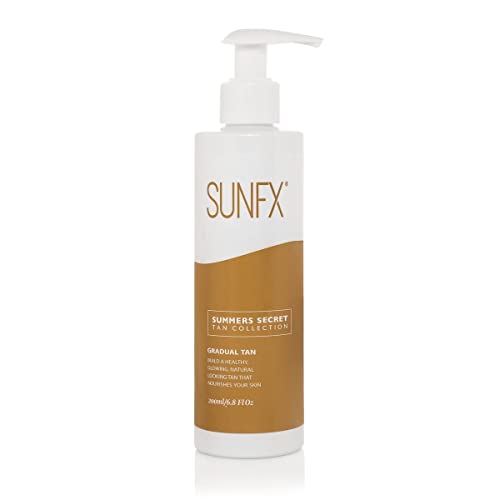 Лосион за тяло SunFX с постепенното тен за слънчеви бани | Хидратиращ крем за придаване на тен | Придайте блясък от Загорелого