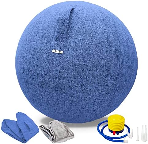 Стол с топка за упражнения TokSay с филтър покритие (25 см / 65 см), Табуретка с топка за пилатес и йога за домашния Офис