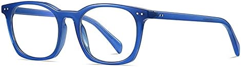RESVIO Дамски Очила За четене Квадратни Извънгабаритни TR90 Модни Ультралегкие Очила За четене Ярки Цветове-Синьо