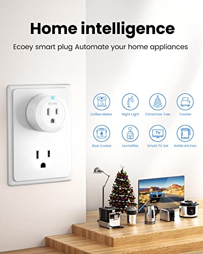 Ecoey Smart Plug - Изход Wi-Fi за умна къща с функция за синхронизация и назначаване на срещи, умни контакти с Alexa и Google
