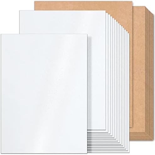 Ohuhu 100 Крафт картон 8.5 x 11 + 100 Блестящо Бял Картон 8.5 x 11 Хартия, 200 Листа