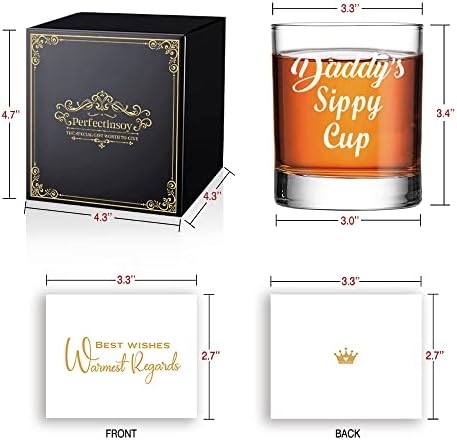 Чаша за уиски Perfectinsoy татко на Sippy Cup с Подарък предавателна кутия, Подарък за рожден Ден, за баща, Нов татко, Дядо, Съпруг, Колега,