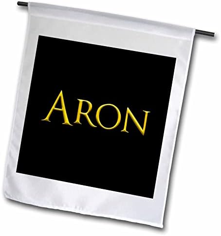 3дРоуз Арон често срещано име за новородени момчета в Америка. Жълт в черен талисман - Знамена (fl-361726-1)