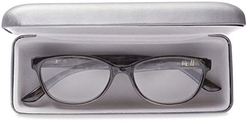 Дамски очила за четене Inner Vision с кутия пролетта панти и футляром (2,5-кратно увеличение), Сиво-черна костенурка, 1 брой