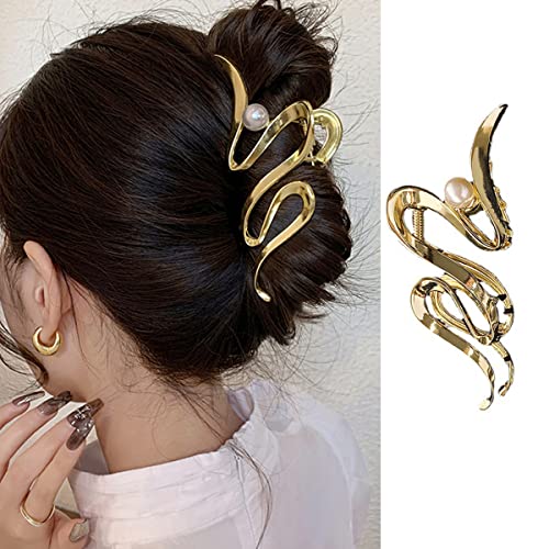 Метални Вълнообразни Перлени Игли за Коса, Аксесоари за Стайлинг на коса, за жени, Луксозни Златни Змеиные Проекти, Нередовна Скоби